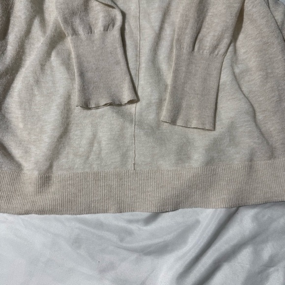 White + Warren Open Cardigan Cotton/Linen Blend Breathable Ivory Size XS - Picture 7 of 11